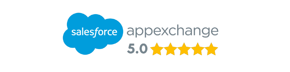 5 star ratings on Salesforce AppExchange