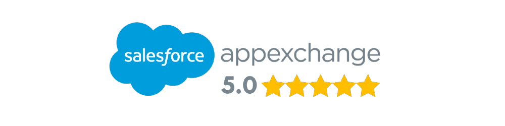 5 star ratings on Salesforce AppExchange